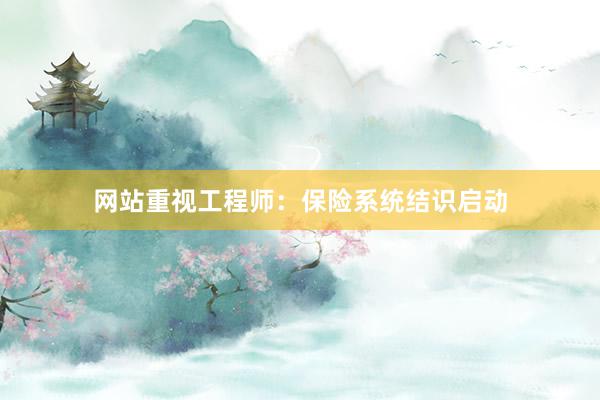 网站重视工程师：保险系统结识启动